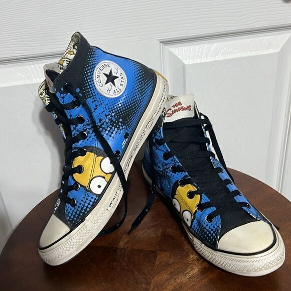 🔥🔥 CONVERSE All Stars Chuck Taylors Bart Simpsons Homer Hi-Top Sneakers - GUC - Picture 7 of 13